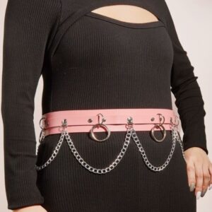 Cinturón con cadenas rosa
